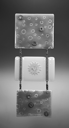 “Changing Gears” Kiln-Formed Glass and Industrial Parts, 8” x 20” by artist Alice Shepherd. See her portfolio by visiting www.ArtsyShark.com