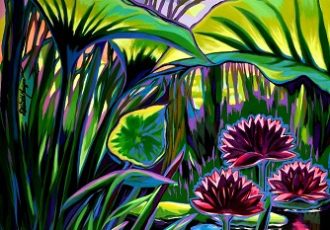 "Wilderness" Acrylic on Canvas, 24" x 36" by artist Adorable Monique. See her portfolio by visiting www.ArtsyShark.com