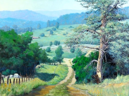 "A Pine Tree at Paso Robles" Oil on Canvas, 40" x 30" by artist Mason Mansung Kang. See his portfolio by visiting www.ArtsyShark.com