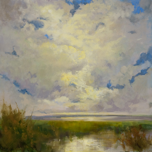 "Diffused Light" Oil on Canvas, 12" x 12" by artist Mary Garrish. See her portfolio by visiting www.ArtsyShark.com