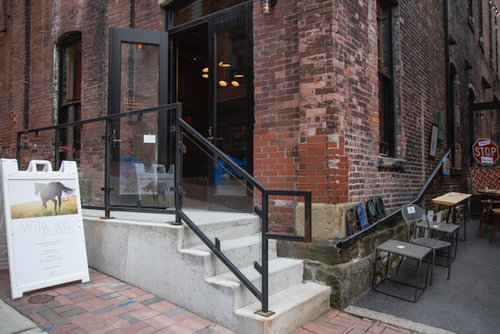 Entrance to the pop-up gallery in Saint John, New Brunswick, Canada