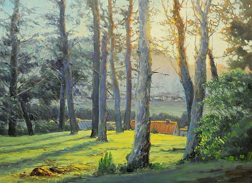 "One Late Afternoon" Oil on Canvas, 28.5" x 21" by artist Mason Mansung Kang. See his portfolio by visiting www.ArtsyShark.com