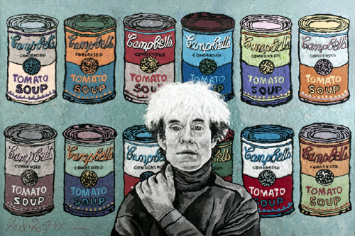 “Warhol” Dryer Lint, 36” x 24” by artist Heidi Hooper. See her portfolio by visiting www.ArtsyShark.com