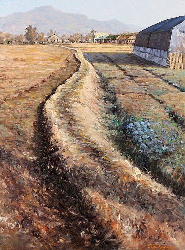 "Winter Afternoon at Namwon" Oil on Canvas, 18" x 24" by artist Mason Mansung Kang. See his portfolio by visiting www.ArtsyShark.com