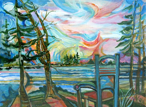 "Seated Reflection" Acrylic, 24" x 18" by artist Christine Tisa. See her portfolio by visiting www.ArtsyShark.com