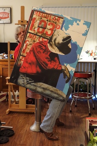 Artist Chuck Middlekauff in his studio by artist Chuck Middlekauff. See his portfolio by visiting www.ArtsyShark.com