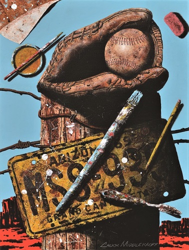 “Home Plate” Acrylic on Canvas, 16” x 24” by artist Chuck Middlekauff. See his portfolio by visiting www.ArtsyShark.com
