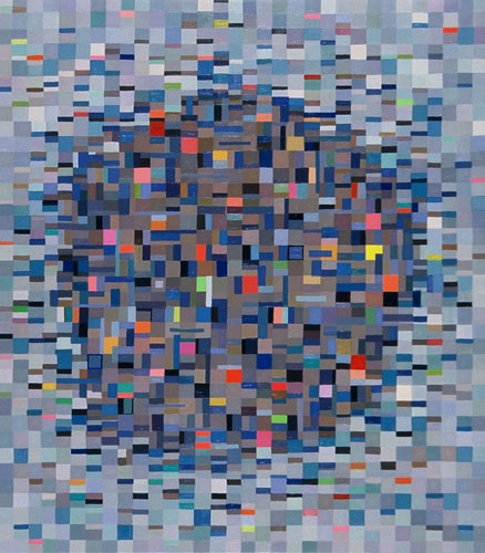 “New York” Oil on Linen, 120cm x 120cm by artist Kari Bienert. See her portfolio by visiting www.ArtsyShark.com