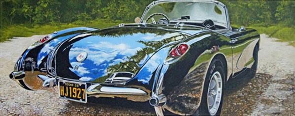 "Little Black Dress" Acrylic, 40" x 16" by artist John Schaeffer. See his portfolio by visiting www.ArtsyShark.com