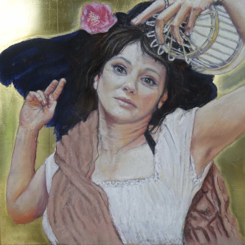 “The Birdcage” Pastel and Charcoal on Brass Panel, 25cm x 25cm by artist Kate Passingham. See her portfolio by visiting www.ArtsyShark.com