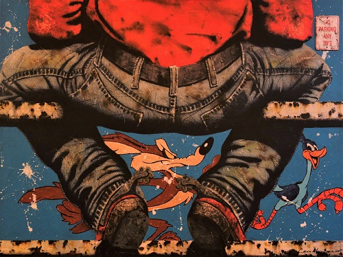 “The Wild and Wacky West” Water Media on Paper Mounted on Canvas, 40” x 30” by artist Chuck Middlekauff. See his portfolio by visiting www.ArtsyShark.com