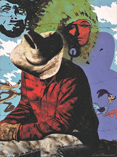 “The Wacky West Wildlife Show” Water Media on Paper Mounted on Canvas, 40” x 30” by artist Chuck Middlekauff. See his portfolio by visiting www.ArtsyShark.com