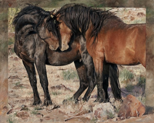 "Affection" Oil, 20" x 16" by artist Valerie Warner. See her portfolio by visiting www.ArtsyShark.com