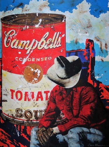 “Canned” Water Media on Paper Mounted on Canvas, 30” x 40” by artist Chuck Middlekauff. See his portfolio by visiting www.ArtsyShark.com