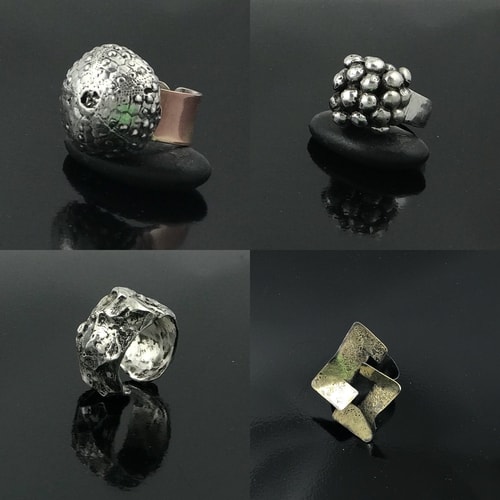 Collection of Adjustable Rings by artist JoAnn Graham. See her portfolio by visiting www.ArtsyShark.com