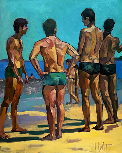 “Boys of Summer” Oil on Canvas, 24” x 30” by artist J.W. Hyatt. See his portfolio by visiting www.ArtsyShark.com 