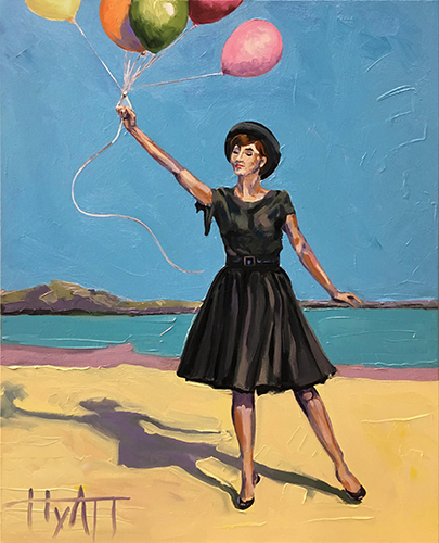 “Balloon Girl” Oil on Canvas, 24” x 30” by artist J.W. Hyatt. See his portfolio by visiting www.ArtsyShark.com 