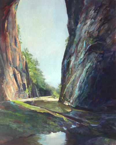 “The Natural Bridge, Virginia” Oil, 24” x 30” by artist Aleta Gudelski. See her portfolio by visiting www.ArtsyShark.com