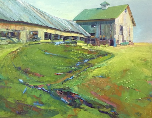 “Seeking Repose, Greenbacker Barn, Durham, CT” Oil, 30” x 24” by artist Aleta Gudelski. See her portfolio by visiting www.ArtsyShark.com