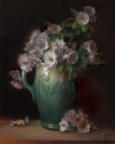 “Cranberry Blossoms” Oil on Canvas, 11” x 14” by artist Lyndall Bass. See her portfolio by visiting www.ArtsyShark.com