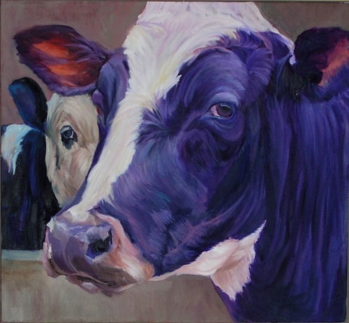 "Eye to Eye" Oil, 26" x 24" by artist Diane Weiner. See her portfolio by visiting www.ArtsyShark.com