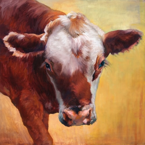 "Golden Haze" Oil, 30" x 30" by artist Diane Weiner. See her portfolio by visiting www.ArtsyShark.com