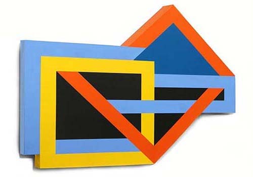 "Loose Cube" Acrylic on Shaped Canvas, 60" x 48" x 2.5" by artist Kurt Wedgley. See his portfolio by visiting www.ArtsyShark.com