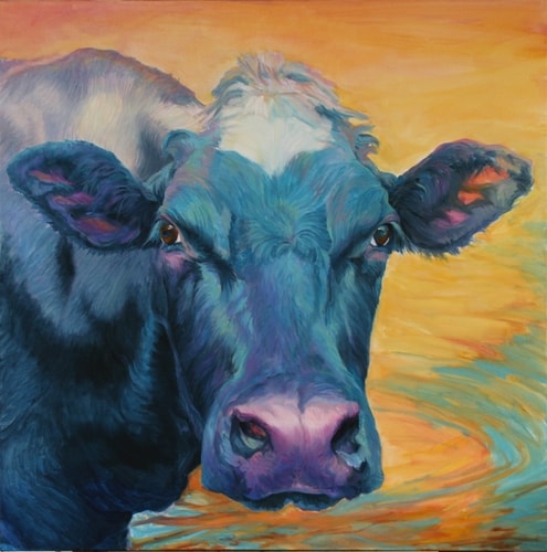 "Springtime Offering" Oil, 30" x 30" by artist Diane Weiner. See her portfolio by visiting www.ArtsyShark.com