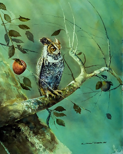“The Watcher” Watercolor, 22” x 30” by artist Don Rankin. See his portfolio by visiting www.ArtsyShark.com