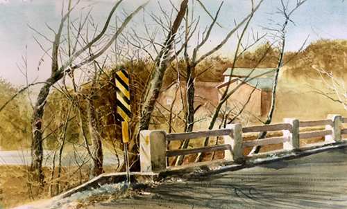 “Through the Trees” Watercolor, 22” x 15” by artist Don Rankin. See his portfolio by visiting www.ArtsyShark.com