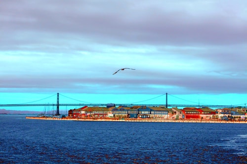 "Pier 39 Bay Bridge" Digital Photography, Various Sizes by artist Tom Kelly. See his portfolio by visiting www.ArtsyShark.com