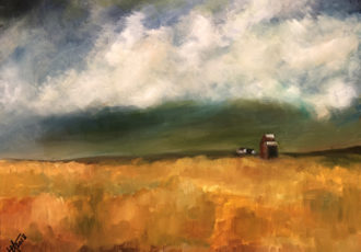 "Grain Elevator" Acrylic on Canvas, 24" x 18" by artist Terry Orletsky. See his portfolio by visiting www.ArtsyShark.com