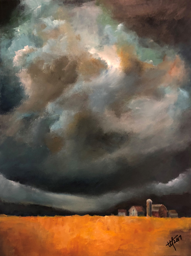 Prairie Thunderstorm painting in Acrylic by artist Terry Orletsky