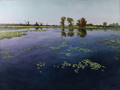 "Enamor" Oil on Canvas, 40" x 30" by artist Laura den Hertog. See her portfolio by visiting www.ArtsyShark.com