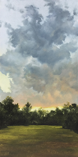 "Gloaming" Oil on Canvas, 12" x 24" by artist Laura den Hertog. See her portfolio by visiting www.ArtsyShark.com