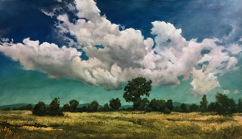 "Into the Mystic" Oil on Panel, 38" x 22" by artist Laura den Hertog. See her portfolio by visiting www.ArtsyShark.com