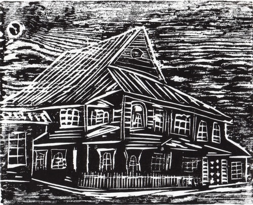 “Mahilyow, Belarus” Woodcut, 10" x 8" by artist Bill Farran. See his portfolio by visiting www.ArtsyShark.com