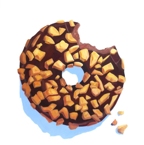 "Chocolate With Nuts" Oil, 36" x 36" by artist Terry Romero Paul. See her portfolio by visiting www.ArtsyShark.com