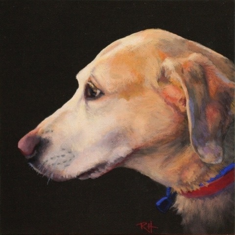“Hagey” Gouache on Paper, 7” x 7” by artist Rose Hohenberger. See her portfolio by visiting www.ArtsyShark.com