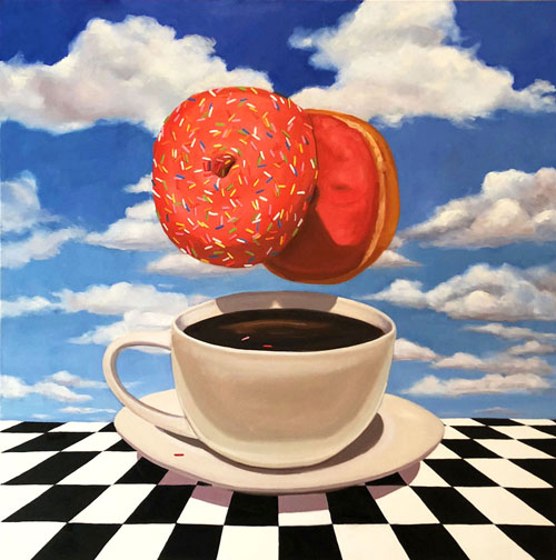 "I Need a Place to Hide Away" Oil, 36" x 36" by artist Terry Romero Paul. See her portfolio by visiting www.ArtsyShark.com