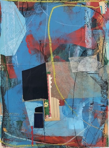 “Mapping Moments #2” Mixed Media, 18” x 23” by artist Megan Woodard Johnson. See her portfolio by visiting www.ArtsyShark.com