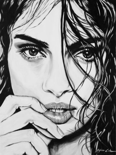 Sexy portrait of a young woman by artist Sylvia Cohen.