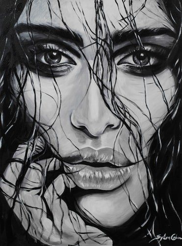 Portrait of a sexy young woman by artist Sylvia Cohen.
