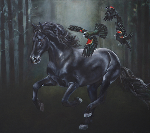 "Midnight" Oil, 90cm x 80cm by artist Clea Witte. See her portfolio by visiting www.ArtsyShark.com