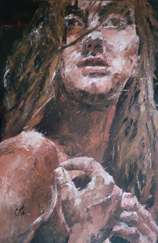 "Mary Magdalene" Acrylic, 24" x 36" by Artist Shawn Conn. See his portfolio by visiting www.ArtsyShark.com
