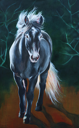 "Silver" Oil, 100cm x 140cm by artist Clea Witte. See her portfolio by visiting www.ArtsyShark.com