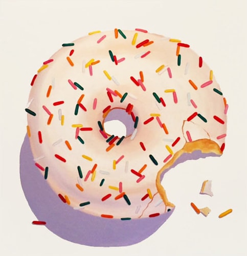 "Sprinkles On Vanilla" Oil, 36" x 36" by artist Terry Romero Paul. See her portfolio by visiting www.ArtsyShark.com