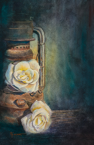 “Love is the Light” Watercolor on Textured Canvas, 24” x 36” by artist Renee St. Peter. See her portfolio by visiting www.ArtsyShark.com