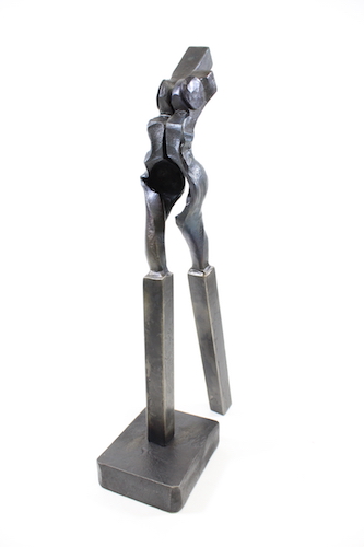 "Stepping Nude" Forged Mild Steel, 15" x 7" x 4" by artist Monica Coyne. See her portfolio by visiting www.ArtsyShark.com