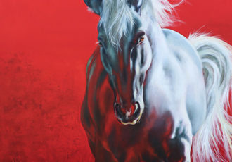 "Untamed" Oil, 120cm x 120cm by artist Clea Witte. See her portfolio by visiting www.ArtsyShark.com